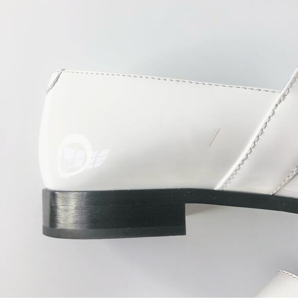 Chanel CC Logo Turnlock Calfskin Patent Leather Cap Toe Maryjane Flats Shoes 37 - Picture 8 of 12